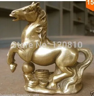 

Copper Chinese good lucky horse Wealth coin "yuanba" Bronze Statue