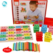 Деревянный игрушечный блок домино Монтессори, деревянные математические игрушки для детей 3-4-5-6-7-8 лет, счетная игра, забавные подарки для детей