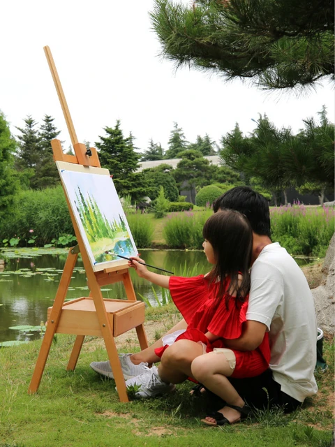 Painting Easel Caballete Pintura High Quality Wood Oil Sketch Watercolor  Drawing Easel Poster Display Stand Gallery