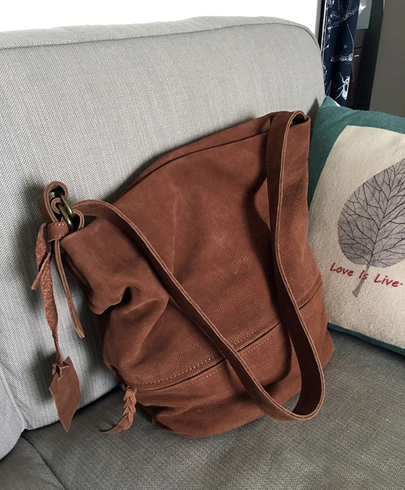 Vendange, дизайн, простая ретро кожаная сумка-мешок, короткая косая сумка через плечо, женская сумка, 2264