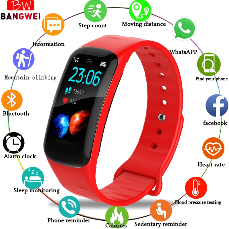 

LIGE New Smart Women Watch IP67 Waterproof Fitness Tracker heart rate Monitor Pedometer Watch For Android ios Sports Smart Watch