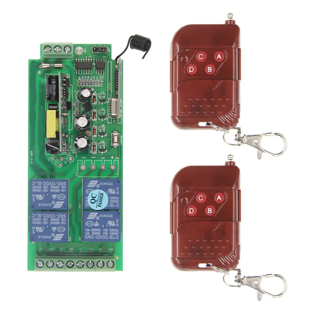 

AC 220V 110V 85-265V 315 / 433 MHz Intelligent RF Wireless Remote Control Switch System For LED Light / Door / Motor / Pump