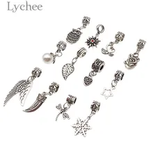 Lychee 12 шт. Сплав Подвеска дреды бусины волосы коса отверстие волос оплетка манжеты зажим отверстие головные уборы аксессуары случайный