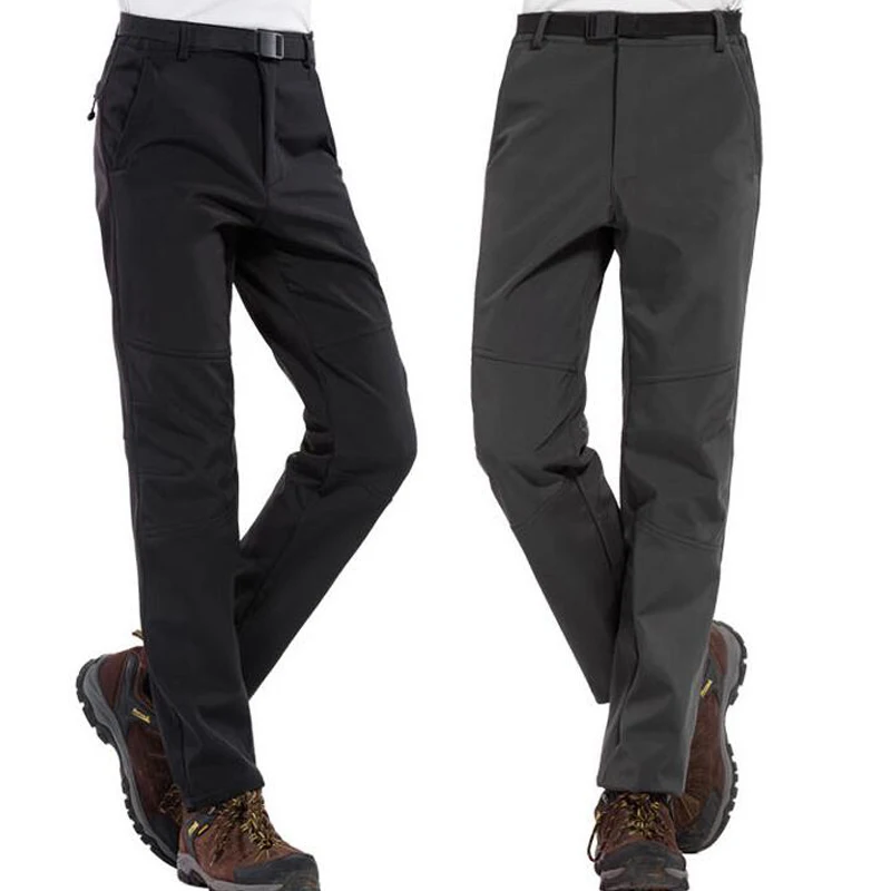 Софтшелл брюки толстые теплые зимние брюки мужские флисовые брюки водонепроницаемые ветрозащитные пиджаки тактические термо брюки