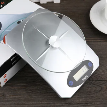 

Household Kitchen Electronic Scale Steelmaking Toughened Glass 1g 5KG Weigh Baking Scale English Screen Digital Measuring Tool