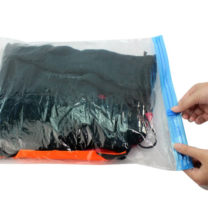 

Vacuum Compressed Bag Transparent Travel Pouch Seal Bags Space Saver Compressed Organizer Manually Compressed Vacuum Bags V3094