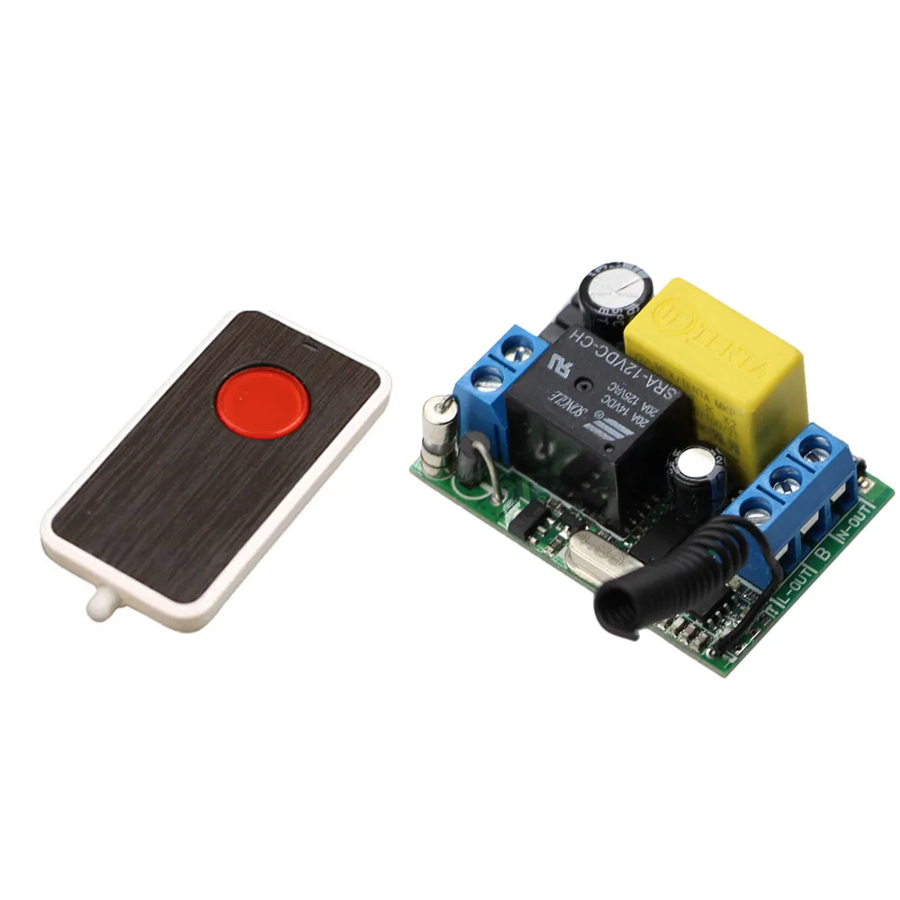 

220V AC 1 Channel Relay 10A Remote Control Switch RF Wireless Light Lamp LED Remote ON OFF Switch Transmitter and Receiver