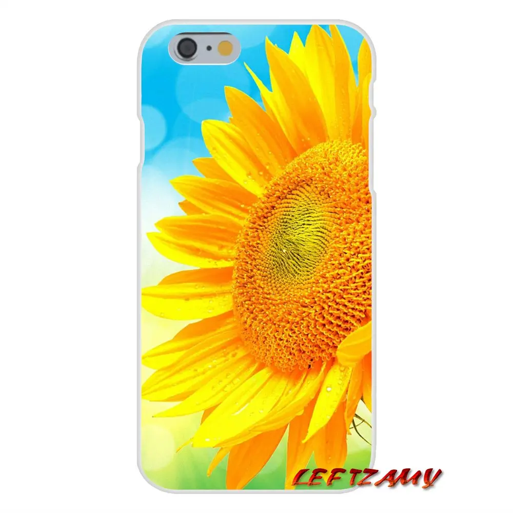 Для iPhone X 4 4S 5 5S 5C SE 6 S 7 8 Плюс сладкий цветок подсолнечника Силиконовые Мягкий