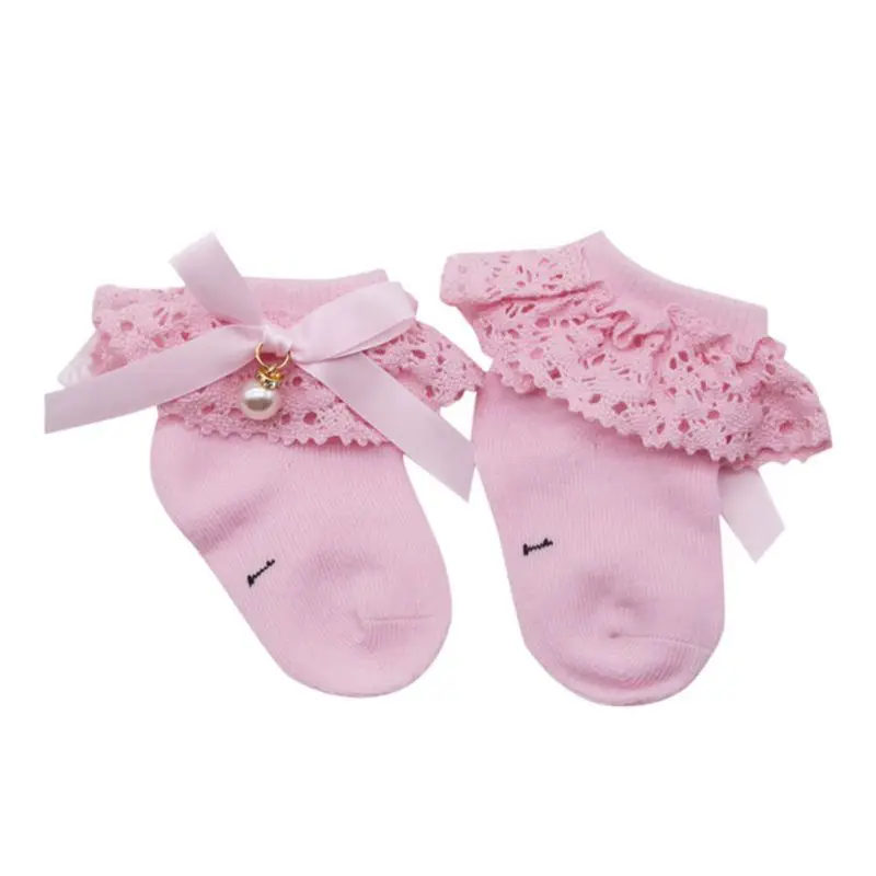0-12 м Новая мода Лидер продаж детские кружевные носки принцессы с бантом носки для новорожденных Мягкие носки детское платье носки 1 пара M1