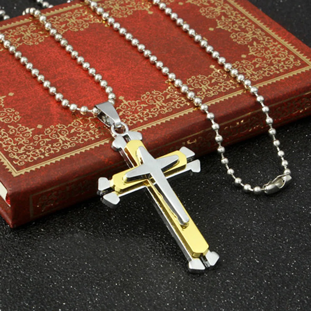 

Stylish Necklace Women Erkek Kolye Chain Gothic Stainless Steel Cross Pendants Ladies Jewelry Choker Collares De Moda 2019 L0519