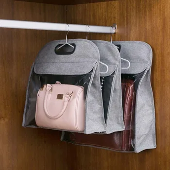 

OTHERHOUSE Transparent Hanging Storage Bag Closet Wardrobe Organizer Handbags Purse Storage Rack Shelf Hangers