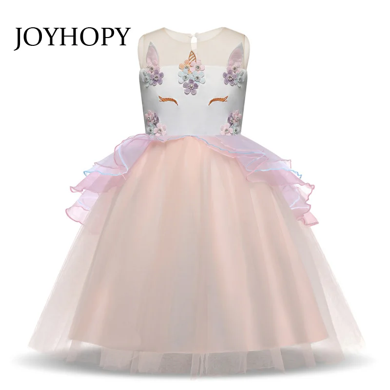 

Fancy Kids Dress for Girls Embroidery Flower Ball Gown Baby Girl Princess Dresses for Party Costumes vestido unicornio