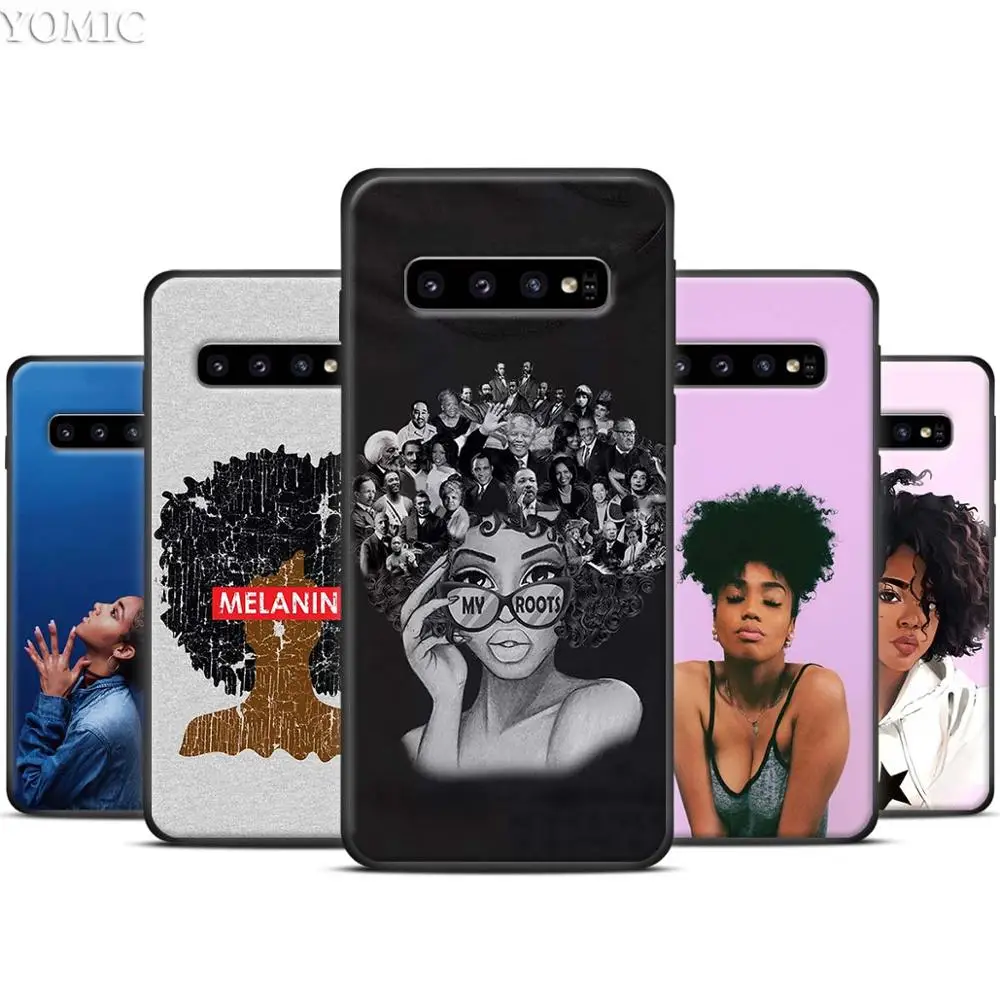 Черный чехол Melanin Poppin из ТПУ для Samsung Galaxy S20 FE S21 Note 20 Ultra S10 10 Lite S9 Plus S8 S10e мягкий телефона|Бамперы| |
