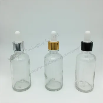

500pcs 50ml Transparent glass dropper bottle for E Liquid Dropper Vials With Pipette For Cosmetic Perfume Essentia