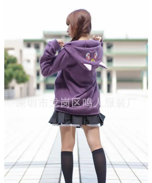 Anime Sailor Moon Hoodie Cosplay Daily Outwear Cartoon Casual Luna Cat Ears Hooded Coat Women Zipper Sweatshirt Jacket Anime Sailor Moon Hoodie Cosplay Daily Outwear Cartoon Casual Luna Cat Ears Hooded Coat Women Zipper Sweatshirt Jacket