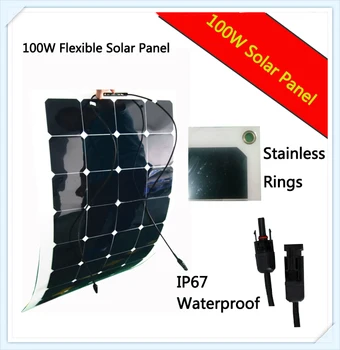 

Lowest Factory Price 100W flexible solar panel; semi flexible solar panel 100W; sunpower solar cell 125*125mm; solar panel 12V