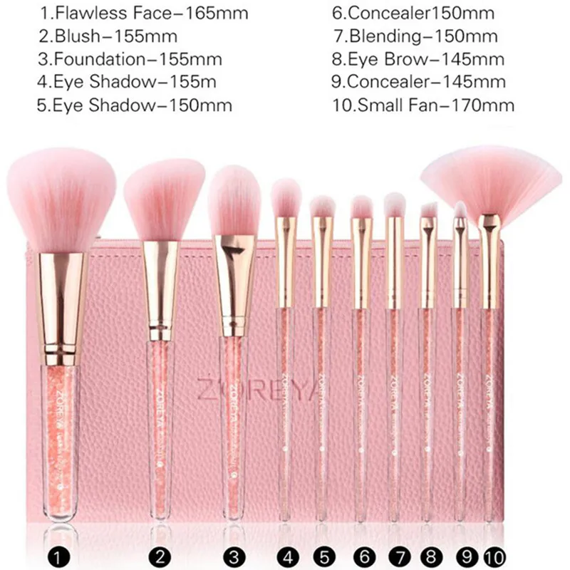 ZOREYA кисти для макияжа 10 шт. набор кистей Румяна Основа Eye Shadow Фонд Смешивание