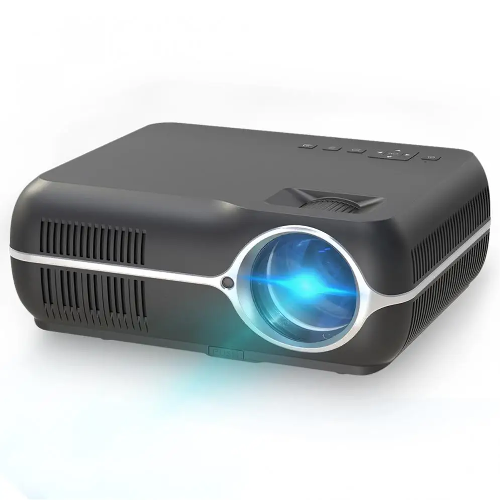 4200LM 1080P Video Home Cinema LED HD Video Projector with Stereo Surround Double Horns and 150 inch Large Screen Projection