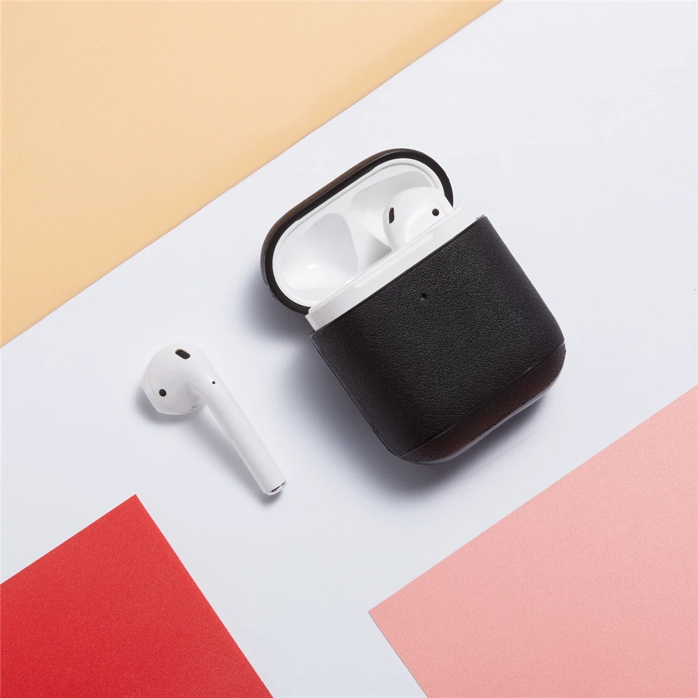 Для AirPods кожаный чехол высокого качества для беспроводных наушников Защитный чехол Аксессуары для Airpod кожаный чехол 2 1 Универсальный