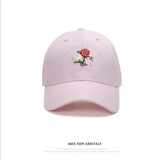 

korean harajuku hats summer pink rose Dad Hat white polo caps 2017 girls lady caps baseball hats for women brand style