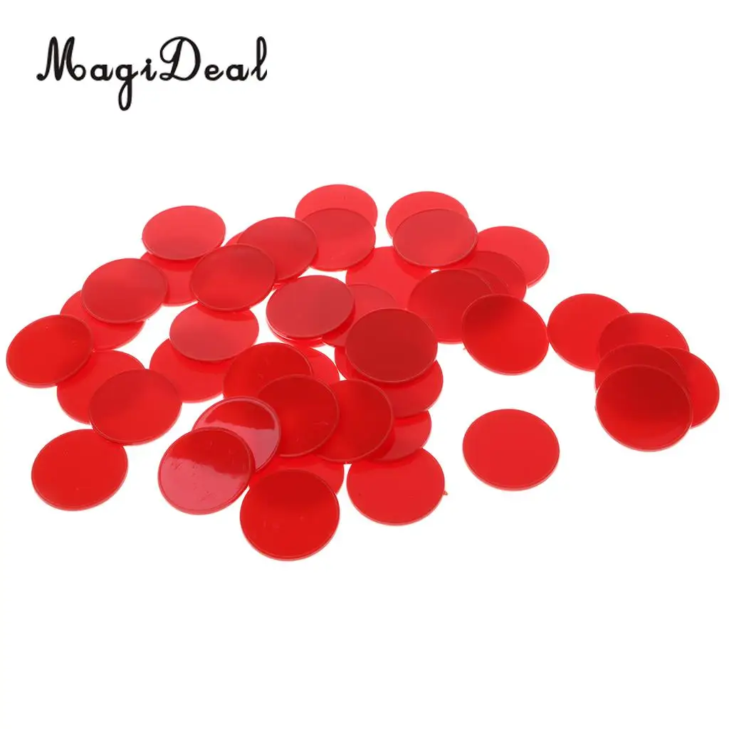 50Pcs Maths Counters - Coloured Round (32mm) Kids Toddler Educational Number Arithmetic Sorting Counting Game Teaching Aids Toy