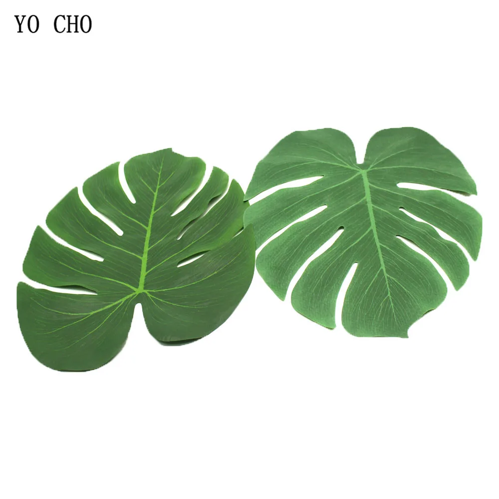 

YO CHO 6pcs Turtle Leaf Fake Silk Green Plant Home Garden Wedding Bar Decor Jungle Party Decorations DIY Monstera Deliciosa