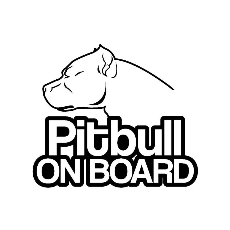 

15CM * 13CM Pit bull ON BOARD Dog Cute Interesting Fashion Vinyl Car Motorcycle Sticker Decal