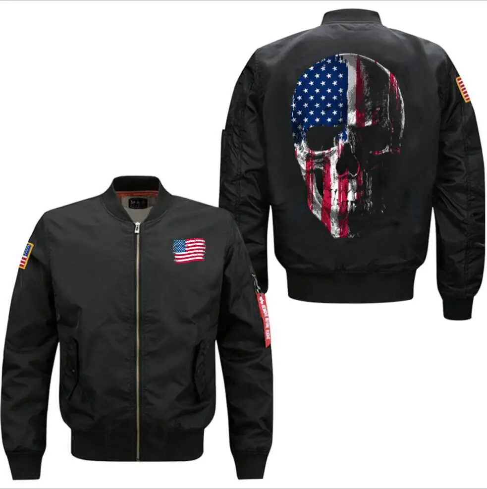 

hoot sale spring Skull US Flag flaght jacket army green jackets for men autumn clothes USA size