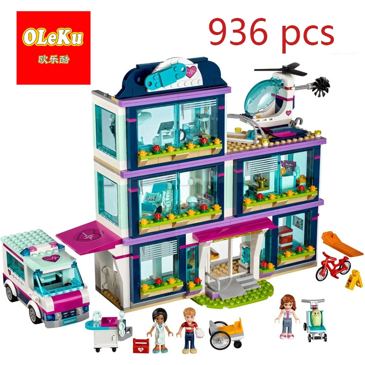 OLEKU совместимые legoing друзья для девочек Heartlake больница 932 шт 01039 legoings Кирпичи