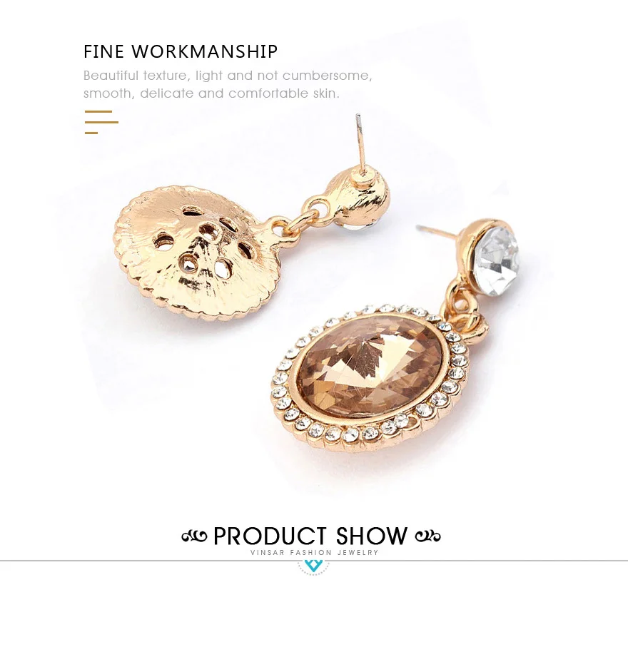 Round gem Crystal Earring (2)