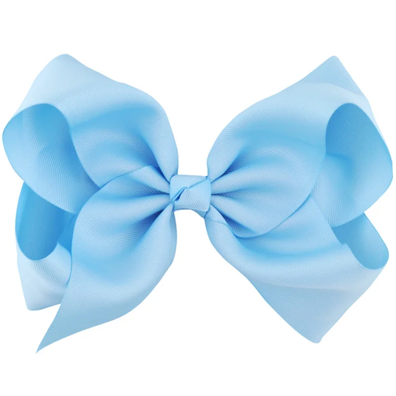23-Ligth Blue 25 шт. 8 дюймов Большой Большие банты для волос Крокодил Grosgrain ленты Hairgrip бантом Бутик Детские обувь для девочек аксессуары волос - Цвет: 23-Ligth Blue