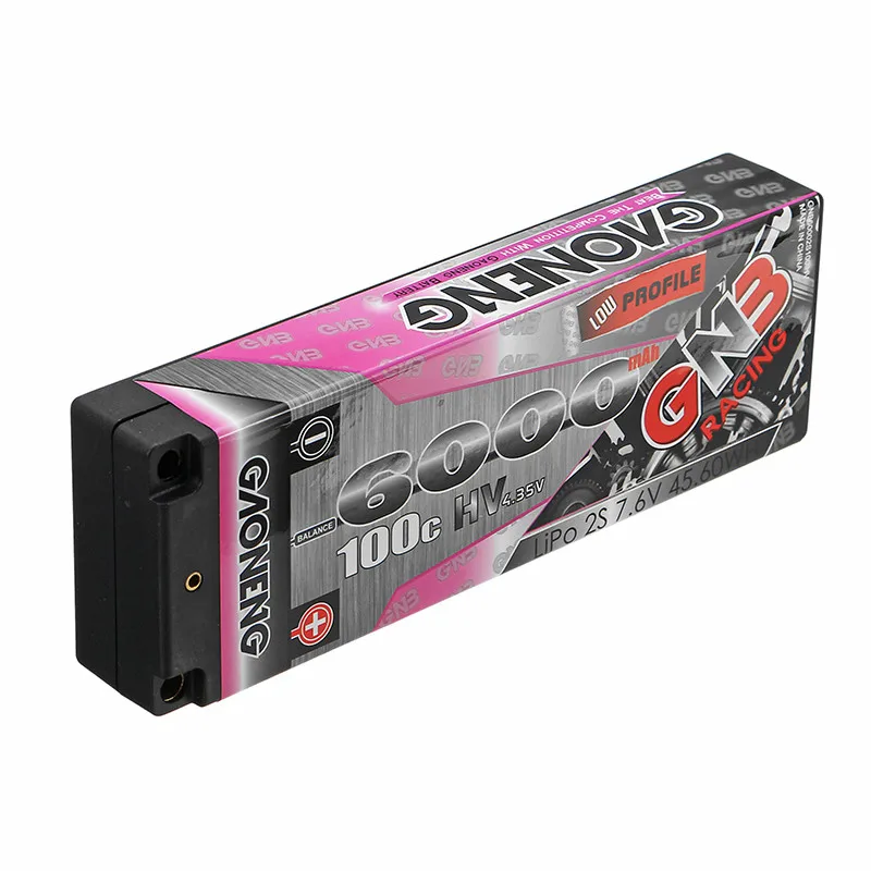 Gaoneng 7,6 V 6000mAh 100C 2S HV 4,35 V перезаряжаемая Lipo батарея 5,0 мм разъем типа "банан" Т-образный разъем для 1:10 RC автомобиля лодки