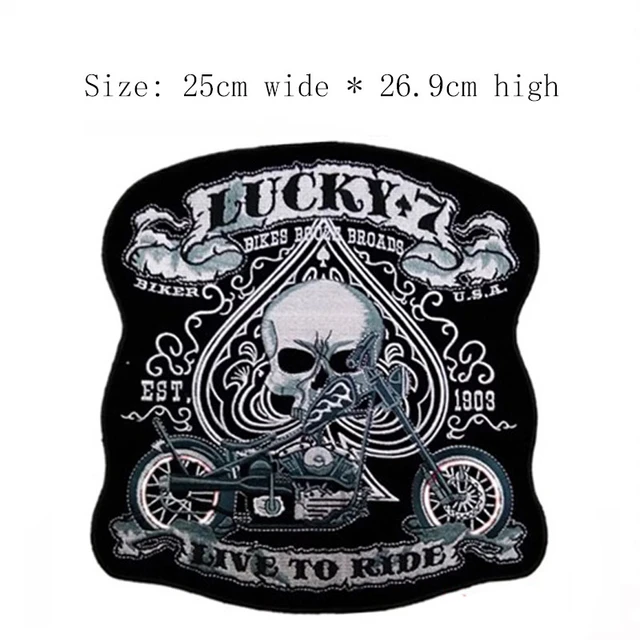 harley davidson patch embroidered in imitation leather skull H.D. free  shipping