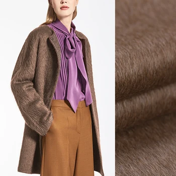 

150CM Wide 860G/M Weight Double Faced Khaki Thick Alpaca Wool Fabric for Autumn and Winter Dress Outwear Overcoat Jacket DE540