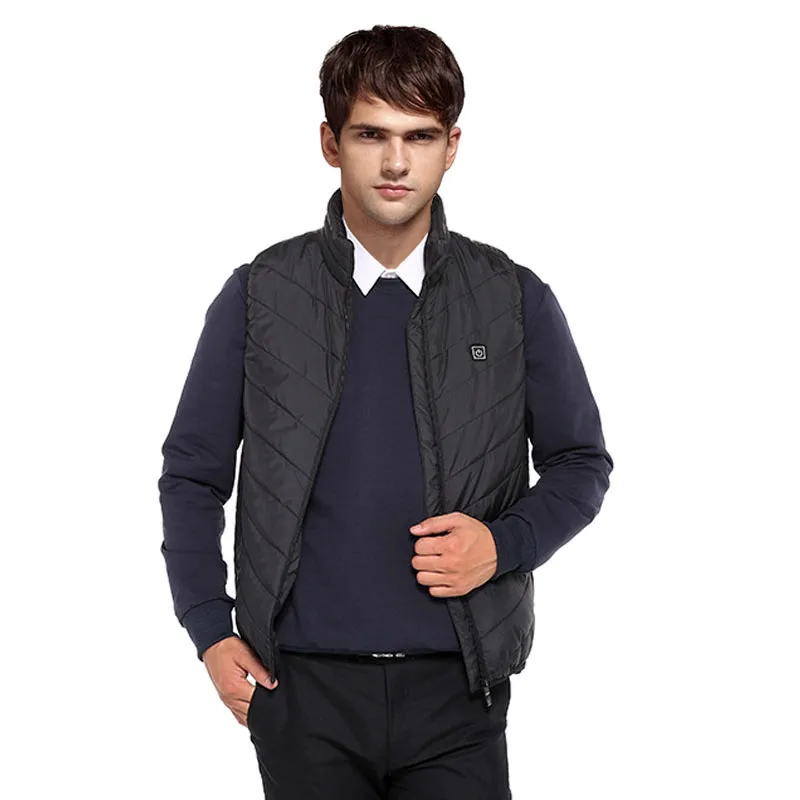 Мужская куртка без рукавов, Мужская зимняя интеллектуальная жилетка с подогревом USB, Мужская Тепловая жилетка, теплая одежда, майка