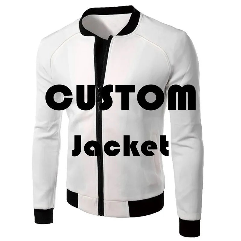 

Drop shipping Customize 3D Printed Bomber Jacket for Men Spring Antumn Zip up Jackets for Man Plus Size Coats