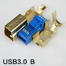 1 шт. позолоченный USB3.0 USB A USB B разъем джек хвост Sockect Разъем Порт Sockect для HiFi аудио оборудования DIY три части