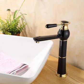 

Black basin faucet kitchen bathroom hot and cold water sink mixer taps deck mounted single handle single hole faucets products
