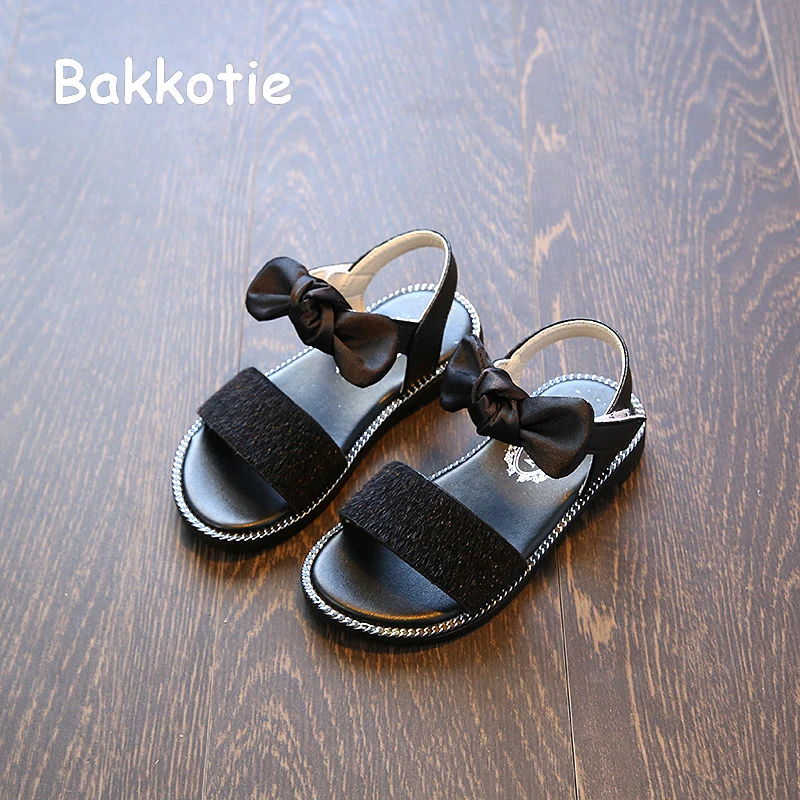 Bakkotie 2018 Новая мода лето принцессы для маленьких девочек Туфли без каблуков