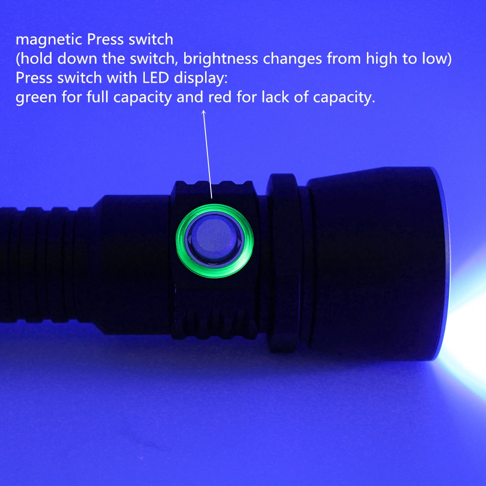 УФ-фонарик для скорпиона 3x УФ светодиодный свет 395nm ультрафиолетовые лампы 18650 Lanterna Подводный факел с индикатор питания