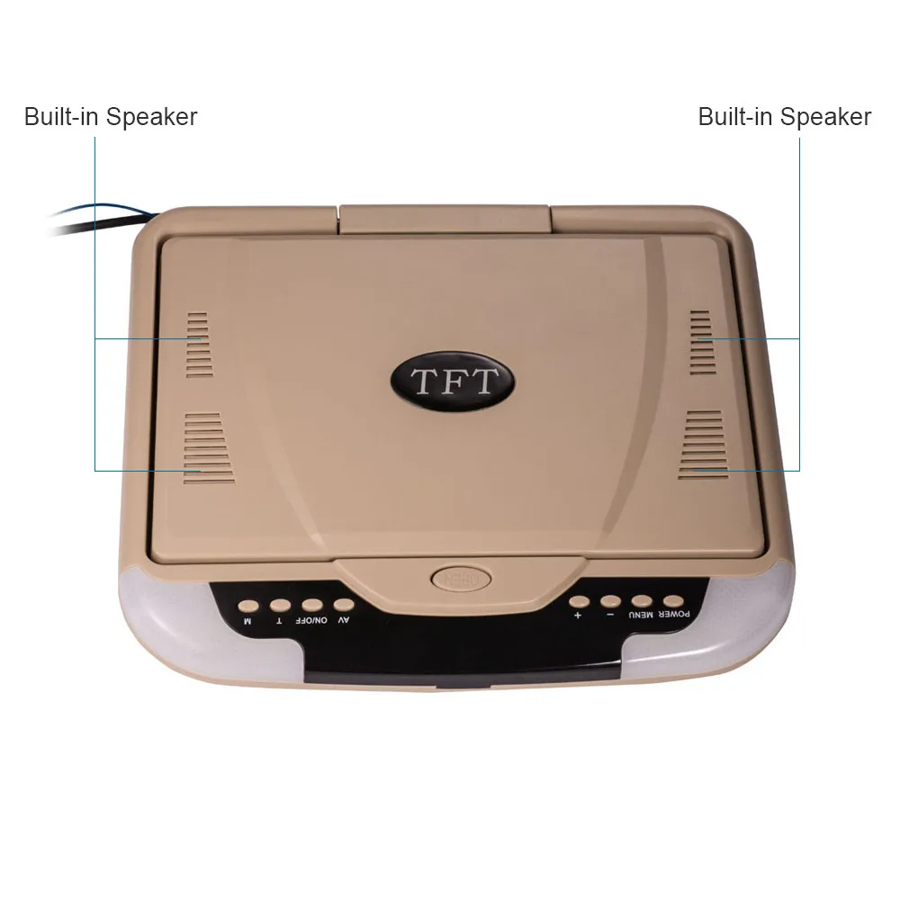 1" Автомобильный Монитор DC 12V 13 дюймовый автомобильный потолочный монитор на крышу с откидным монитором бежевого цвета