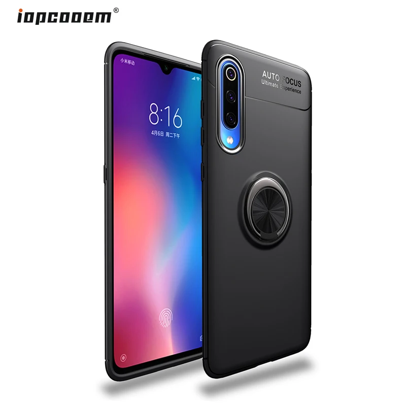 

For Xiaomi Mi 9 phone case For Xiaomi Mi 9 back cover protective full TPU soft Finger Ring Car Magnet coque 6.39 inch