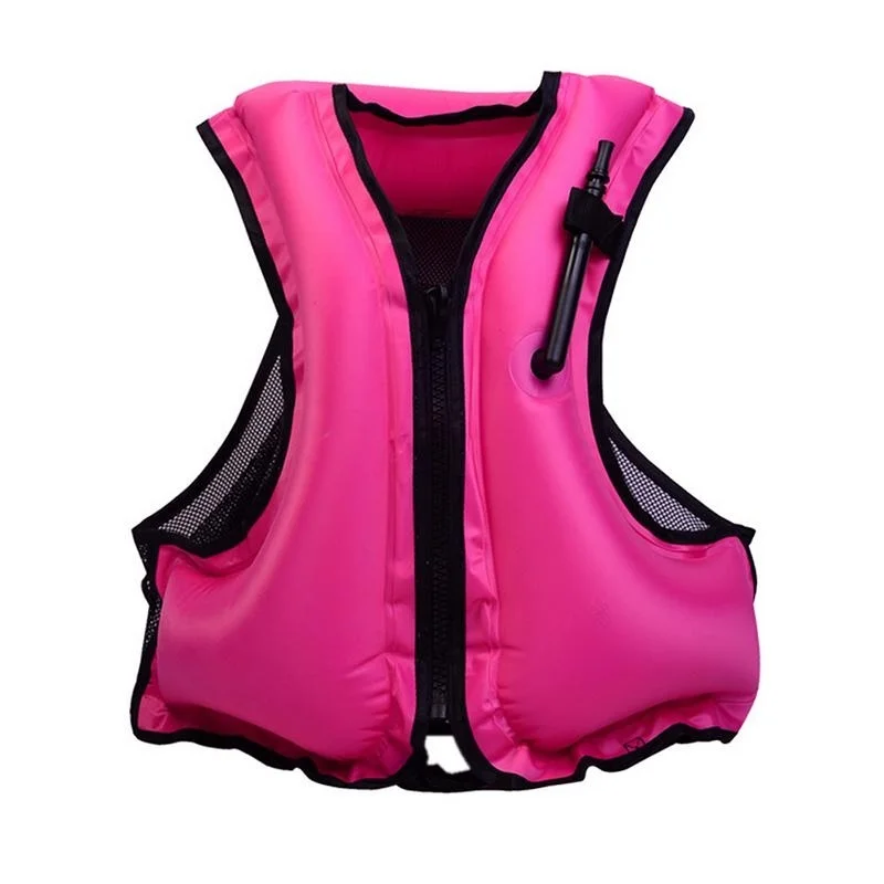 Надувной плавательный жилет для взрослых спасательный жилет для сноркелинга плавающее устройство плаванье мин Дрифтинг серфинг водный спорт спасательный - Цвет: Pink