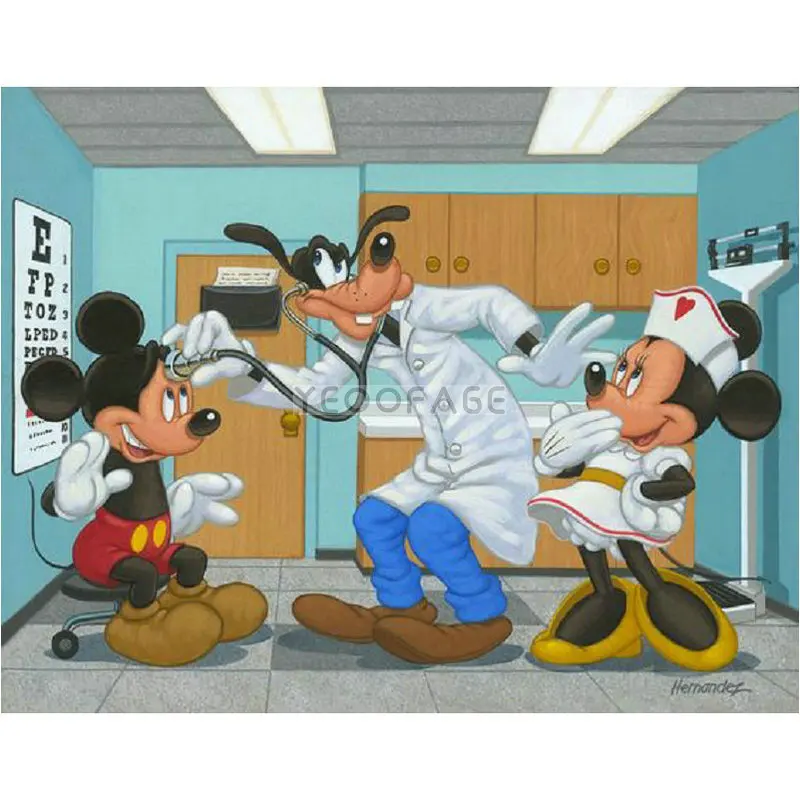 

DIY Diamond Painting Cross Stitch Pattern 5D Diamond Embroidery Mickey square diamond Mosaic Resin Full Drill Home Decor