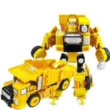Желтый инженерный автомобиль пластиковый робот-трансформер для автомобиля Прямая