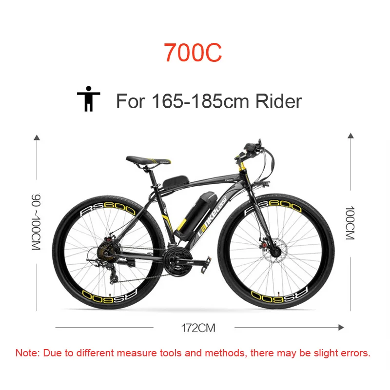 Flash Deal RS600 Powerful Electric Bike, 36V 20A Battery Ebike,700C Road Bicycle, Both Disc Brake, Aluminum Alloy Frame, Mountain Bike 5