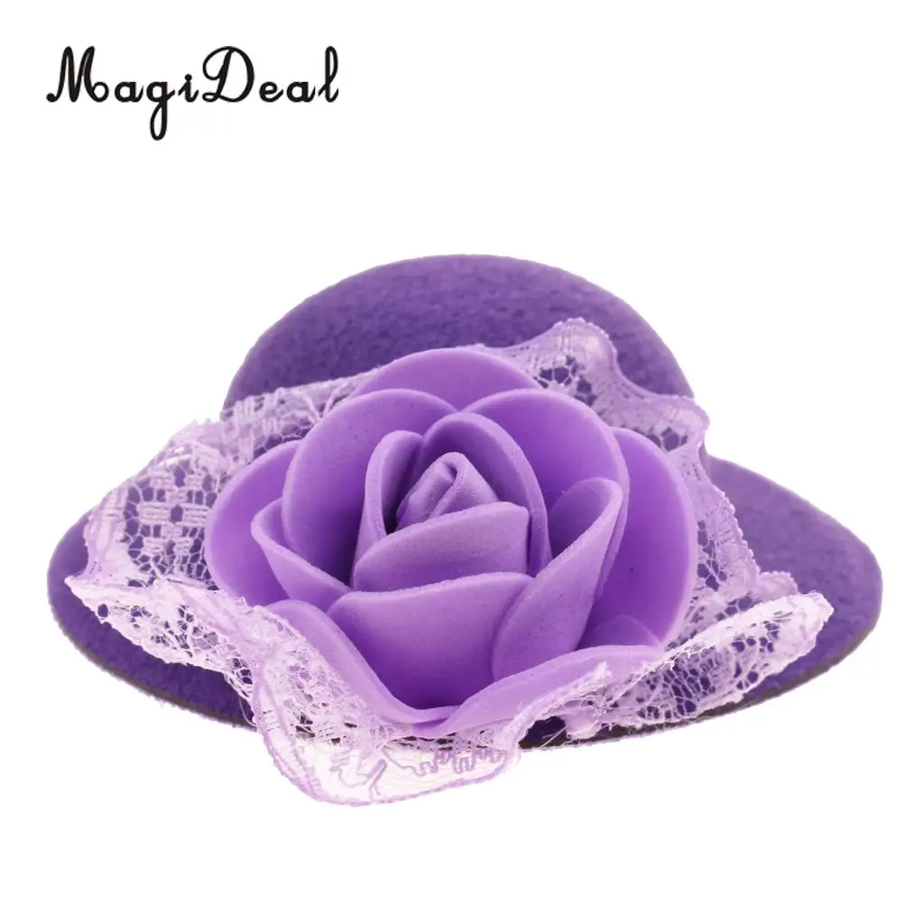 MagiDeal Fashion 1Pc Cloth Vintage Round Bowler Doll Hat Cap for 28-30cm Doll Clothes Accs Dollhouse Decor Children Toy 8Colors