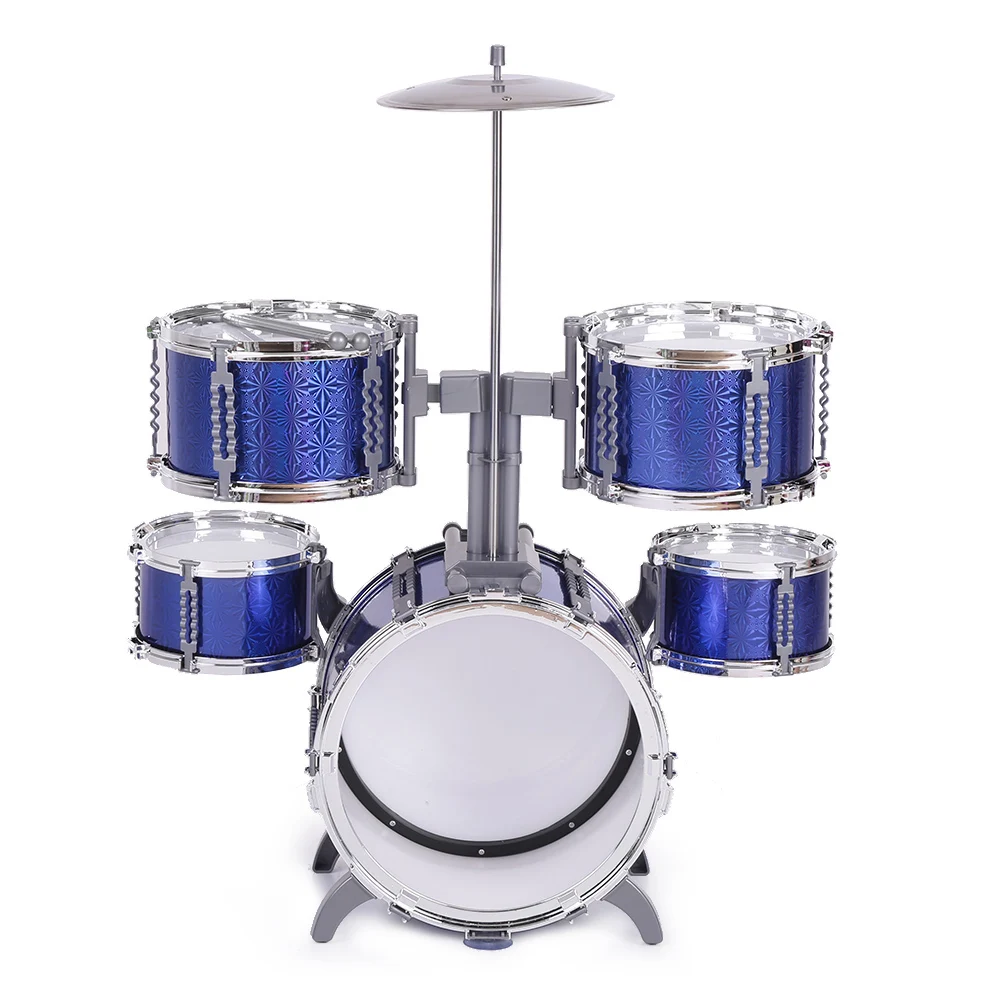 Mini  Trommel Percussion Set Musical Spielzeug-5 Schlagzeug Hocker rot 