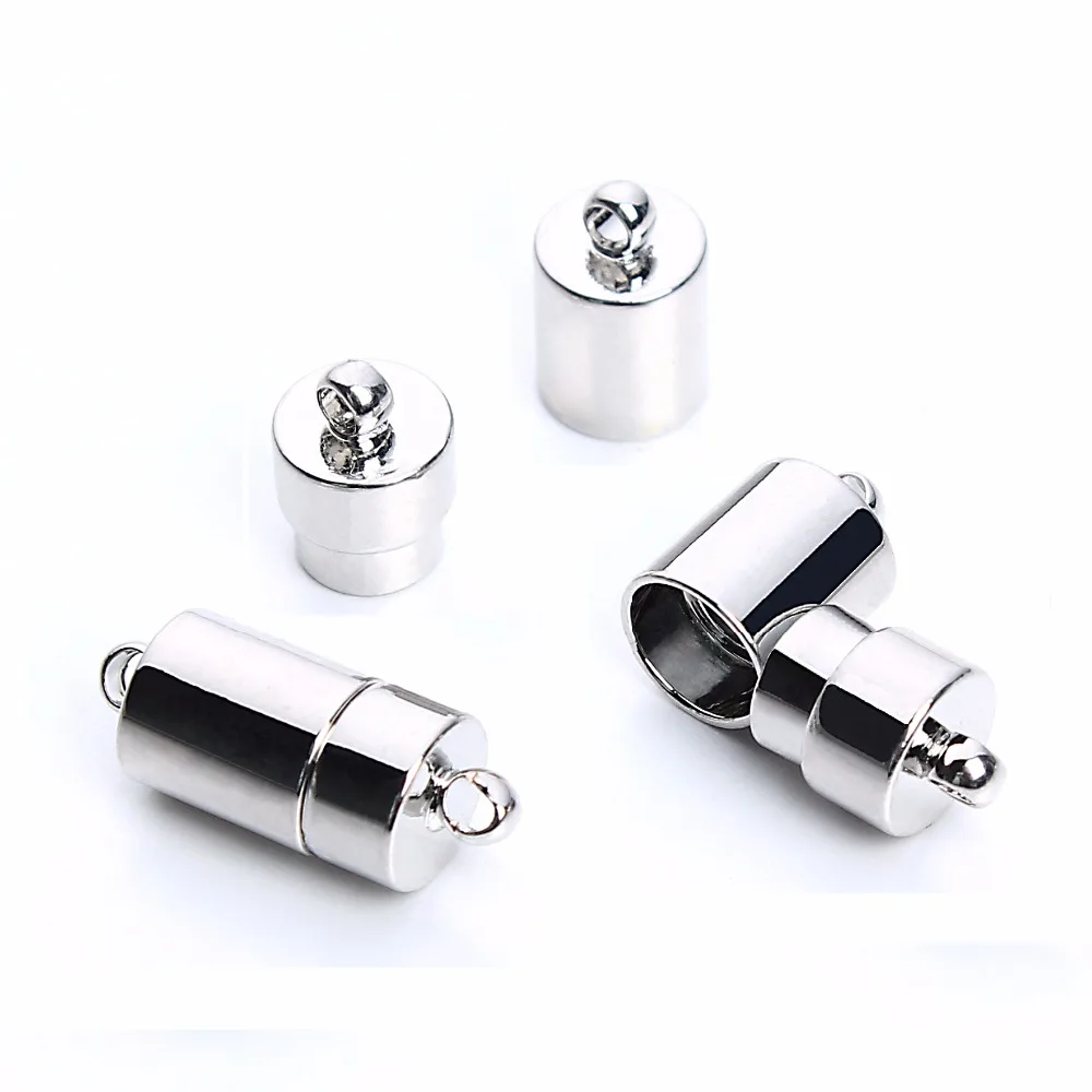 LOULEUR 10pcs/lot Rhodium Strong Clasps For Leather Cord