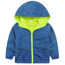 Hooded Boys Jackets Sport Camo Coats For Baby Boys Outerwears 1-8Y Children’s Jackets Autumn Fluorescent Outdoor Windbreak SC142